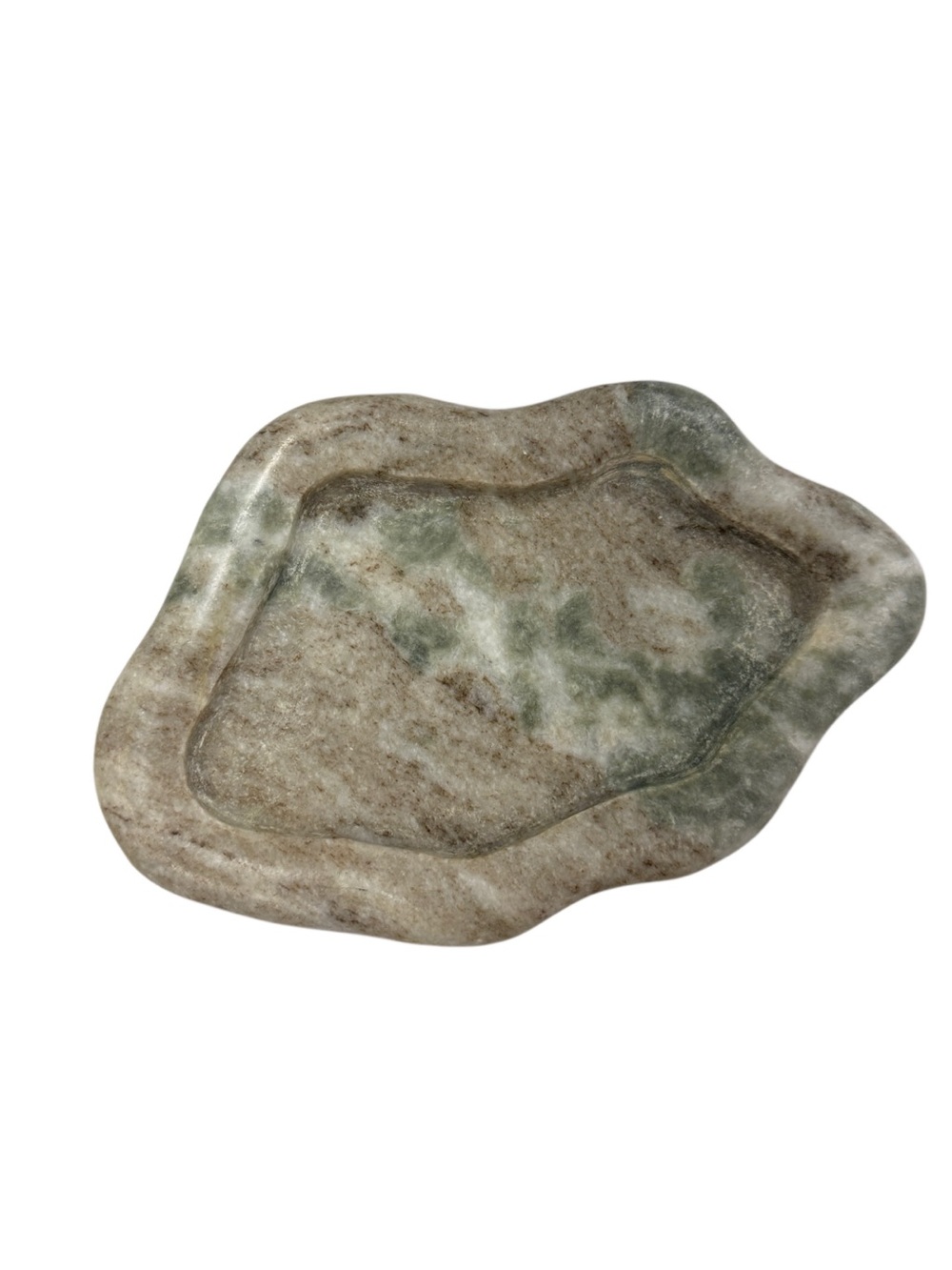 New green Cream Marble Decorative Tray small trinket tray soap dish made India